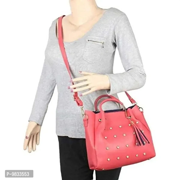 SaleBox P.U. Leather Handbag for Women's/Handbag for Girls/Women's Shoulder Bag Pack of Two (Small Size) (Pink)