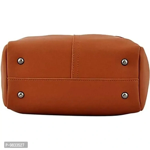 SaleBox P.U. Leather Handbag/Shoulder Bag Ideal for Women's & Girls Pack of Three (Tan)