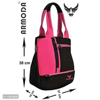 ARMODA LADIES MULTI-POCKET SHOULDER BAG (Black & Pink)