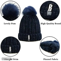 REFFER Winter Woolen Beanie Cap & Scarf Set for Women & Girls