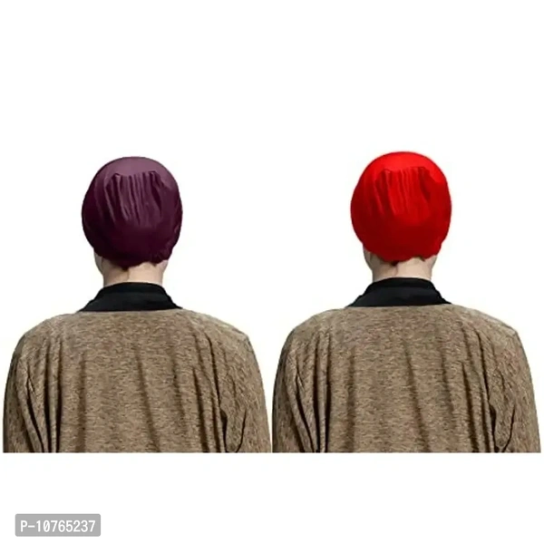Mehar Hijab Women's Hair Bonnet SD Cap 2 Ps. Set (Vine - Red)