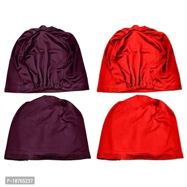 Mehar Hijab Women's Hair Bonnet SD Cap 2 Ps. Set (Vine - Red)