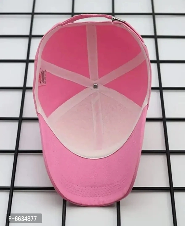 Stylish Adjustable Cap 100% Cotton With Wooden Logo And Pink Colour for Men And Women.