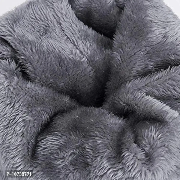 Navkar Crafts Ultra Soft Winter Woolen Beanie Cap Plus Muffler Scarf Set Grey for Women, Girl - Warm, Snow Proof - (-20) Degree Temperature