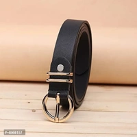 URBAN ALFAMI Women Vegan Leather Belt L201 | Black