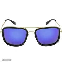 RoshFort Unisex Metal; Polycarbonate and Resin Avengers Infinity War Tony Stark Square Sunglasses (Blue, Medium)