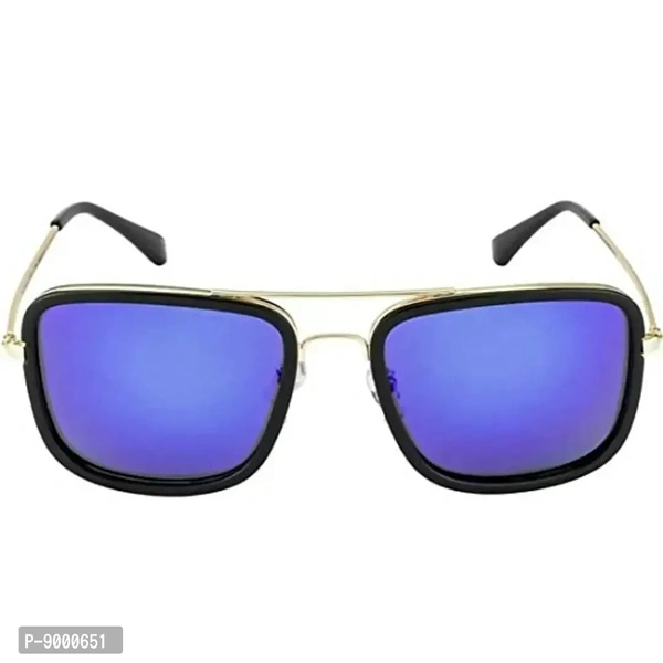 RoshFort Unisex Metal; Polycarbonate and Resin Avengers Infinity War Tony Stark Square Sunglasses (Blue, Medium)