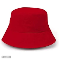 SATYAM KRAFT Foldable Stylish Reversible Bucket Hat Caps for Women, Teens, Ladies and Girls for Summer Accessories, Beach wear, Travelling, Tracking (Design 1) (Red)