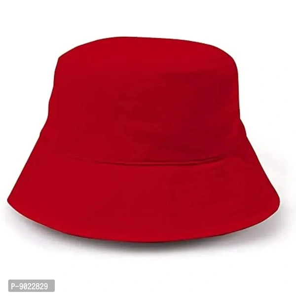 SATYAM KRAFT Foldable Stylish Reversible Bucket Hat Caps for Women, Teens, Ladies and Girls for Summer Accessories, Beach wear, Travelling, Tracking (Design 1) (Red)