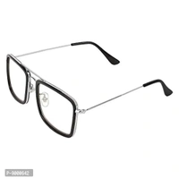 RoshFort Unisex Avengers Infinity War Tony Stark Ironman Silver Square Frame Sunglasses (H1GKR1056; R F 1001, Medium)