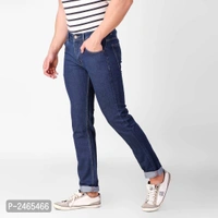 Blue Denim Regular Fit Mid-Rise Jeans - 32