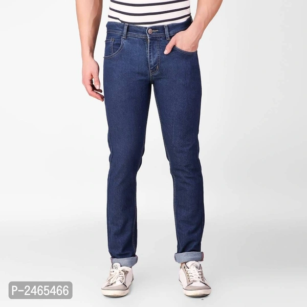 Blue Denim Regular Fit Mid-Rise Jeans - 34