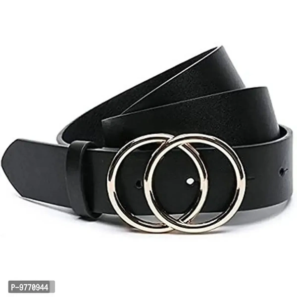 Dryon Women's and Girl's Faux Leather Belt (Black, Free Size )