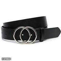 Dryon Women's and Girl's Faux Leather Belt (Black, Free Size )