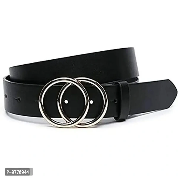 Dryon Women's and Girl's Faux Leather Belt (Black, Free Size )