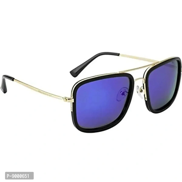 RoshFort Unisex Metal; Polycarbonate and Resin Avengers Infinity War Tony Stark Square Sunglasses (Blue, Medium)