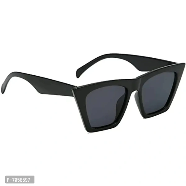 Dervin UV Protection Cat-Eye Sunglasses for Women (Black)