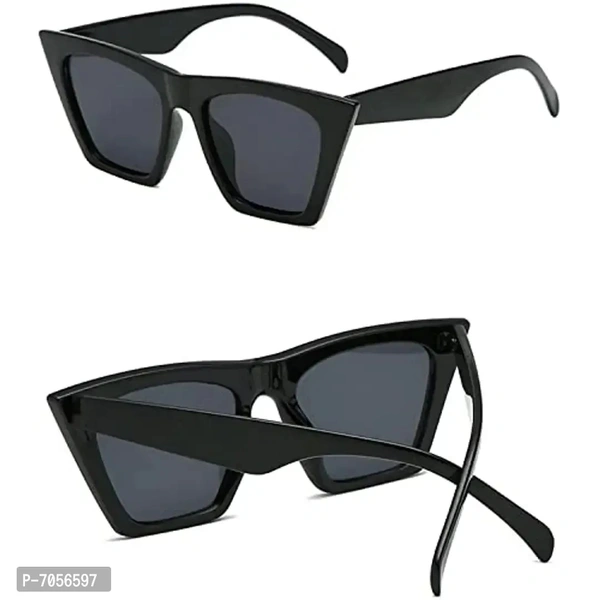 Dervin UV Protection Cat-Eye Sunglasses for Women (Black)