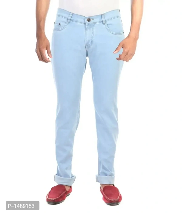 Blue Denim Regular Fit Mid-Rise Jeans - 34