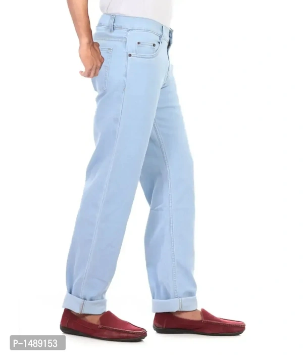 Blue Denim Regular Fit Mid-Rise Jeans - 34