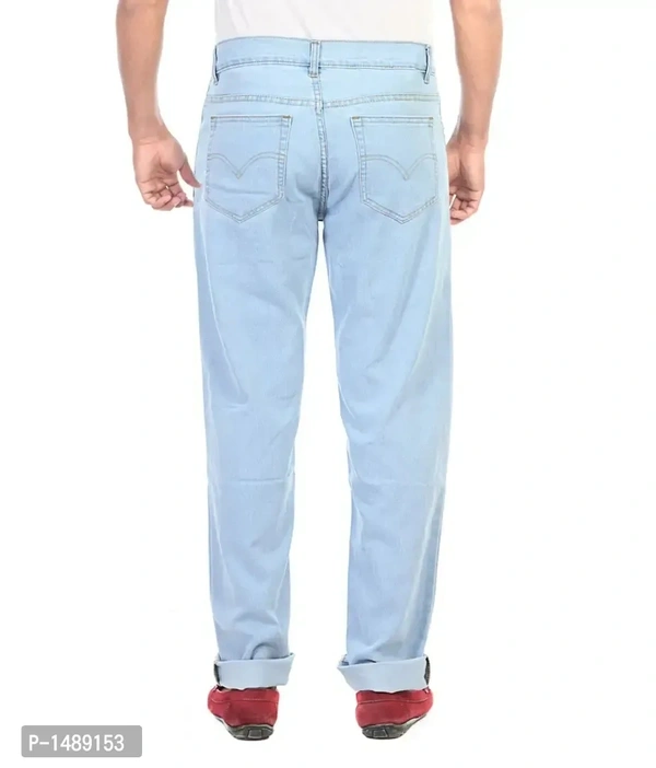 Blue Denim Regular Fit Mid-Rise Jeans - 34