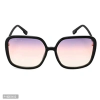 ROYAL SON Women Oversized Sunglasses Clear Frame, Purple Lens (Medium) - 1 Sunglasses, 1 Cleaning cloth, 1 Glasses Box