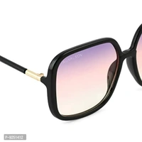 ROYAL SON Women Oversized Sunglasses Clear Frame, Purple Lens (Medium) - 1 Sunglasses, 1 Cleaning cloth, 1 Glasses Box