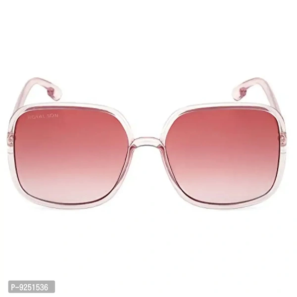 ROYAL SON Women Oversized Sunglasses Pink Frame, Pink Lens (Large) - 1 Sunglasses, 1 Cleaning cloth, 1 Glasses Box