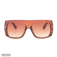 AUGEN By Visions India Retro Vintage Oversized Square Abstract Unisex Sunglasses UV400 Protected Large Size (Brown, 115)