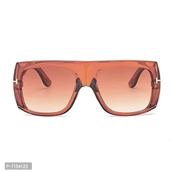 AUGEN By Visions India Retro Vintage Oversized Square Abstract Unisex Sunglasses UV400 Protected Large Size (Brown, 115)