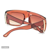 AUGEN By Visions India Retro Vintage Oversized Square Abstract Unisex Sunglasses UV400 Protected Large Size (Brown, 115)