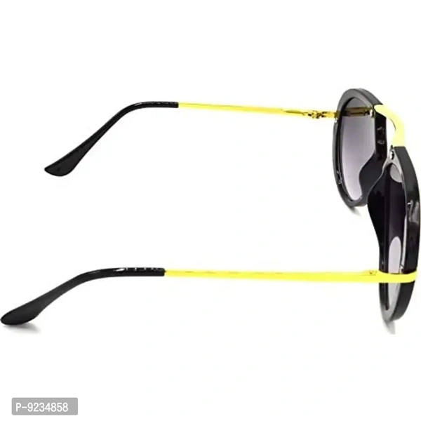 Hrinkar Unisex Pilot Sunglasses Grey Golden Frame, Silver Grey Lens (Medium) - Pack of 2