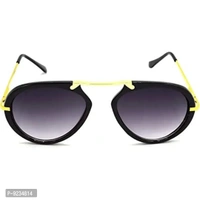 Hrinkar Unisex Round Sunglasses Silver Golden Frame, Grey Lens (Medium) - Pack of 2
