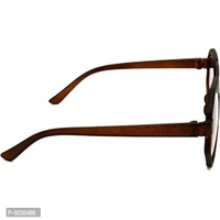 Hrinkar Unisex Round Sunglasses Brown Golden Frame, Brown Grey Lens (Medium) - Pack of 2