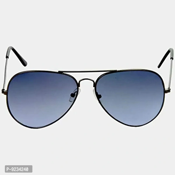 Hrinkar Unisex Pilot Sunglasses Grey Frame, Blue Grey Lens (Medium) - Pack of 2