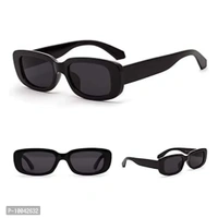IFLASH Rectangle Sunglasses for Women Retro Fashion Sunglasses UV 400 Protection Square Frame Eyewear (BLACK)