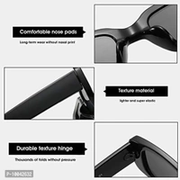 IFLASH Rectangle Sunglasses for Women Retro Fashion Sunglasses UV 400 Protection Square Frame Eyewear (BLACK)