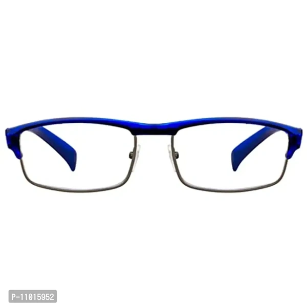 Abner Rectangular Blue Reading Eyeglasses (Power +2.25) Reading-81