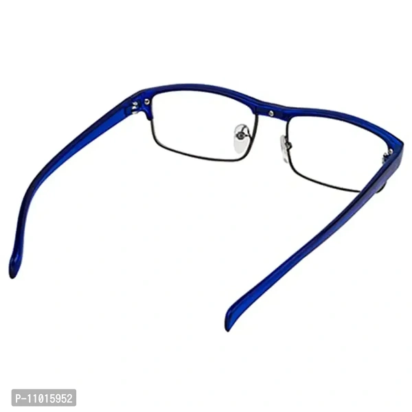 Abner Rectangular Blue Reading Eyeglasses (Power +2.25) Reading-81
