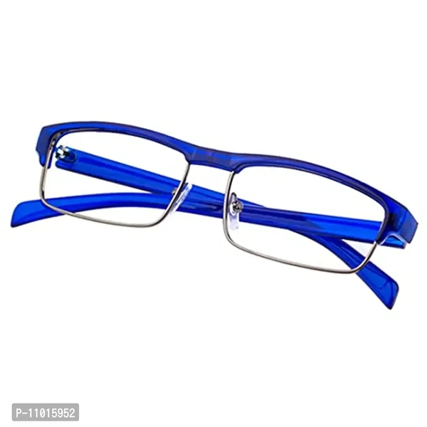 Abner Rectangular Blue Reading Eyeglasses (Power +2.25) Reading-81