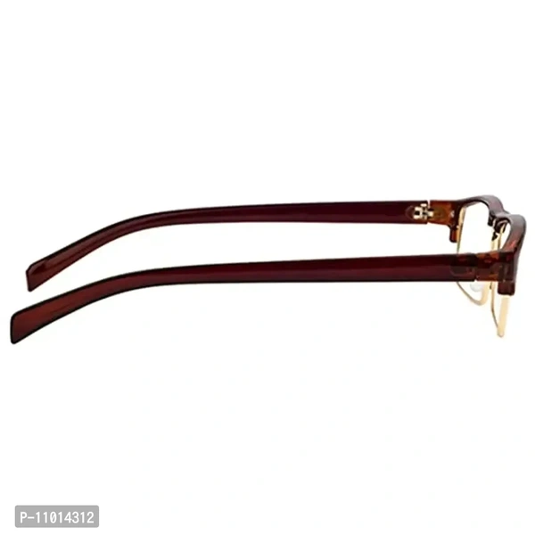 Abner Rectangular Brown Reading Eyeglasses (Power +2.50) Reading-78
