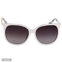 Hrinkar White Rectangular Polarized Sunglasses for Women | Grey Lens | Stylish Casual Shades 