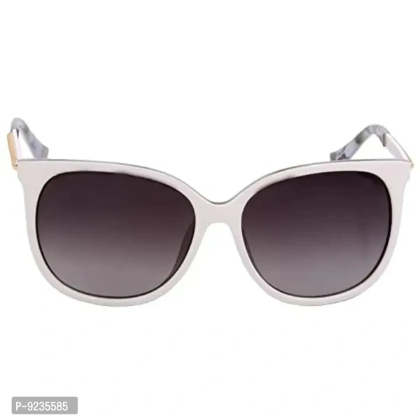 Hrinkar White Rectangular Polarized Sunglasses for Women | Grey Lens | Stylish Casual Shades 