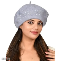 SoSh Beautifully wooven Expandable Very Soft Beanie Winter Hat Slouchy Warm Snow Fancy Knit Skull Woolen Cap for Women Imported Velevt Cum Woolen hat