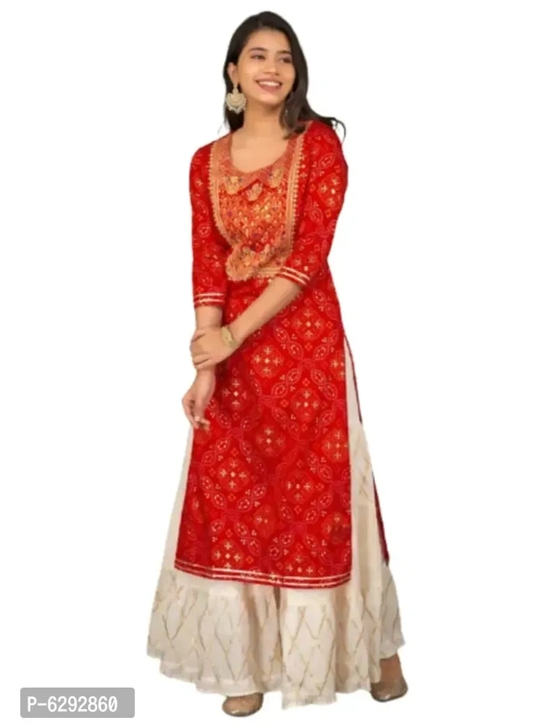 Women Kurti With Sharara For Women and Girl - 2XL