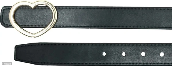 Stylish Casual and Formal Black Artificial Leather Belts For Women's