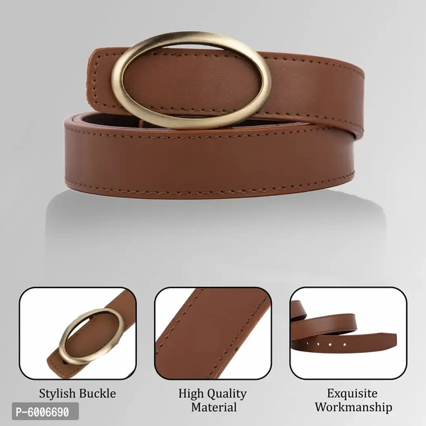 Stylish Casual and Formal Brown Artificial Leather Belts For Women's