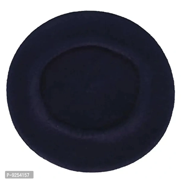 IndianEcraft Unisex Wool Blend French Style Beret Beanie Cap | Autumn Winter Hat for Women Girls (Blue)