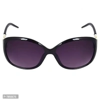 Dervin Black Frame Black Lens Over Sized Sunglasses for Women And Girls (Black)