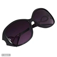 Dervin Black Frame Black Lens Over Sized Sunglasses for Women And Girls (Black)